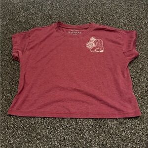 Ariat Red Crop Top with Boot Graphic